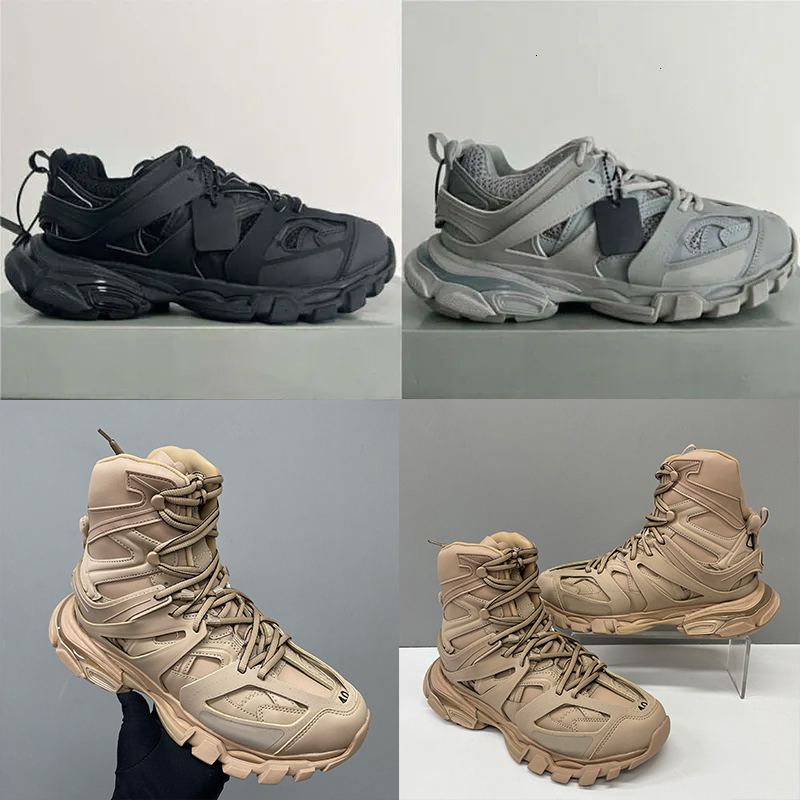 High Quality High Top LED Track 3.0 Sneakers Designer Men Women Trainers Men Mesh Panel Chunky Platform Sneakers Lace Up Hiking Thick Sole Outdoo