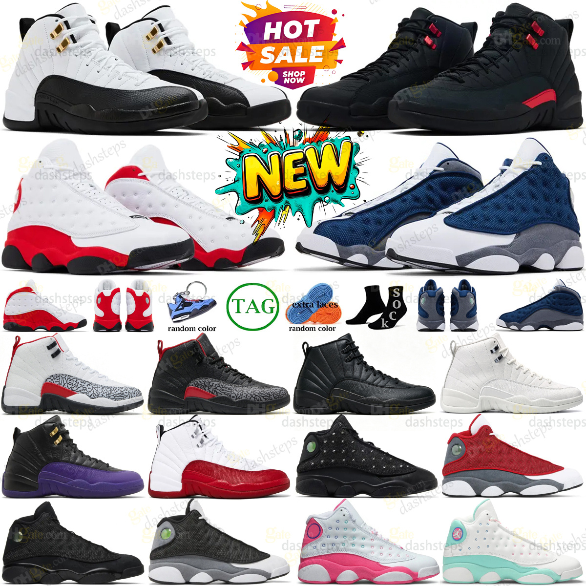 With Box Free shipping Designer basketball shoe 12 12s New Soft Blue Bloodline Taxi Fireside Cherry 13 13s Chicago Flint Wing Red Flint Black Cat Du