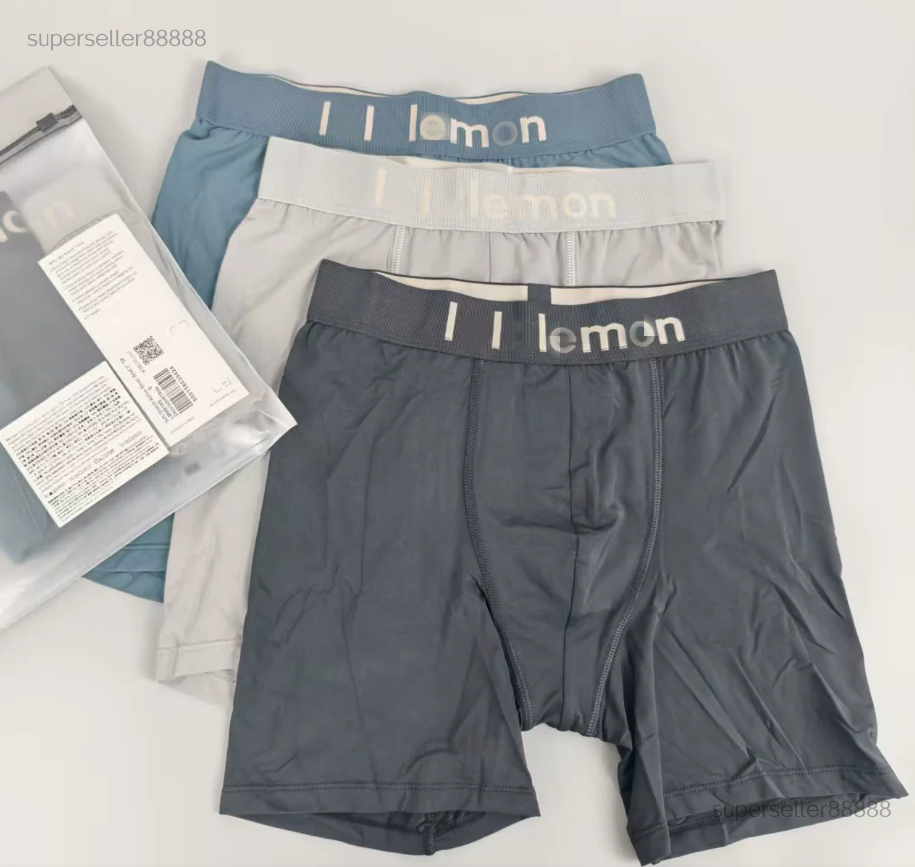 Lemonsmens Designer Men Underpants Fitness Luxury Brand Letter Printed Cotton Boxers Mens Streetwear Fashion Hip-Hop Style Long Length Boxer Briefs