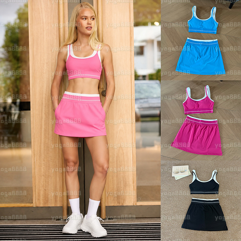 Designer Yoga Sets Sport Pants Breathable High-Waist Full-length Dance Studio Trouser Mini Skirt With Built In Shorts For Women Gym Golf Activities
