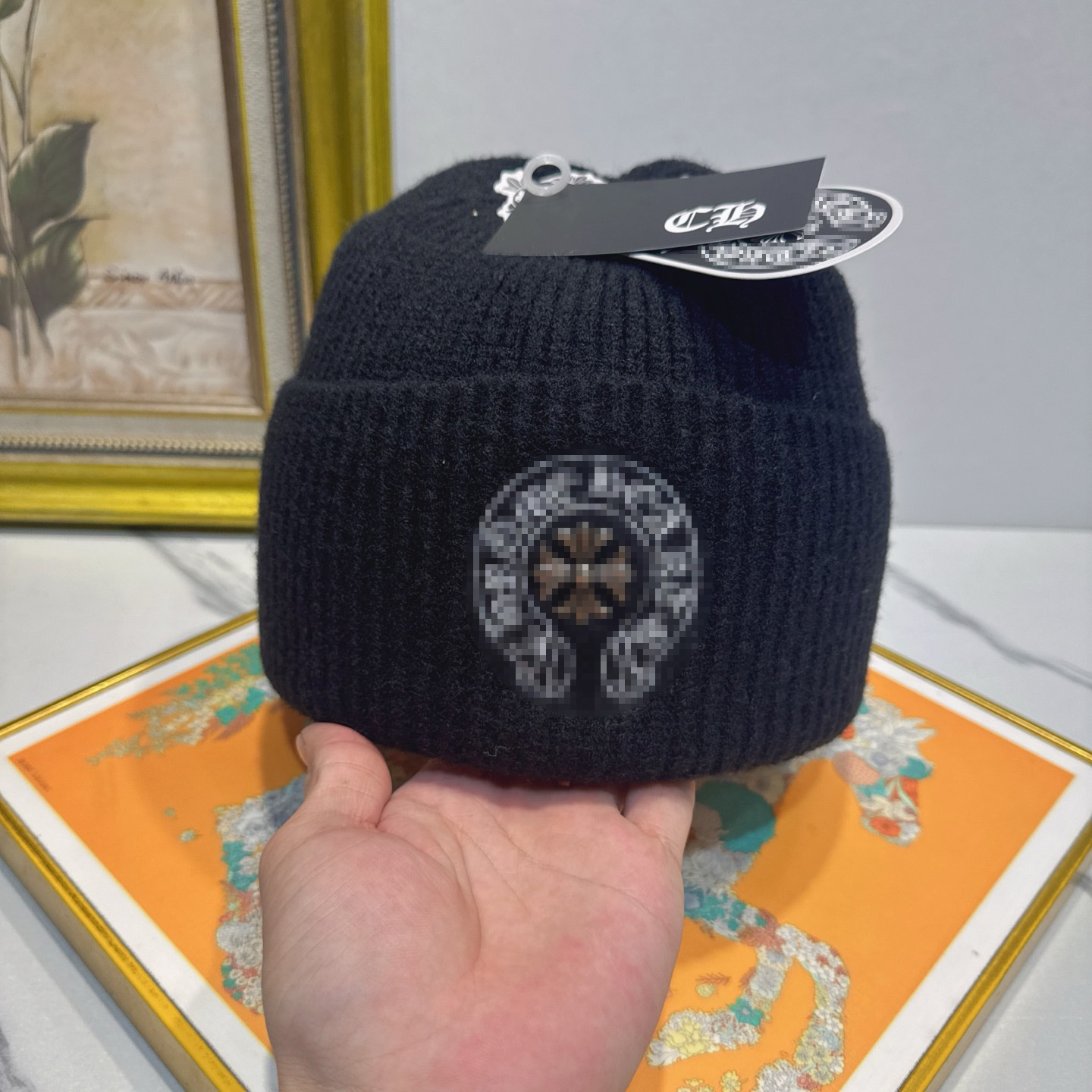 Chrome Knit Hat 2026 Official Website 1:1 New Luxury Designer Wool Beanie Hat Metal Cross Cold Hat