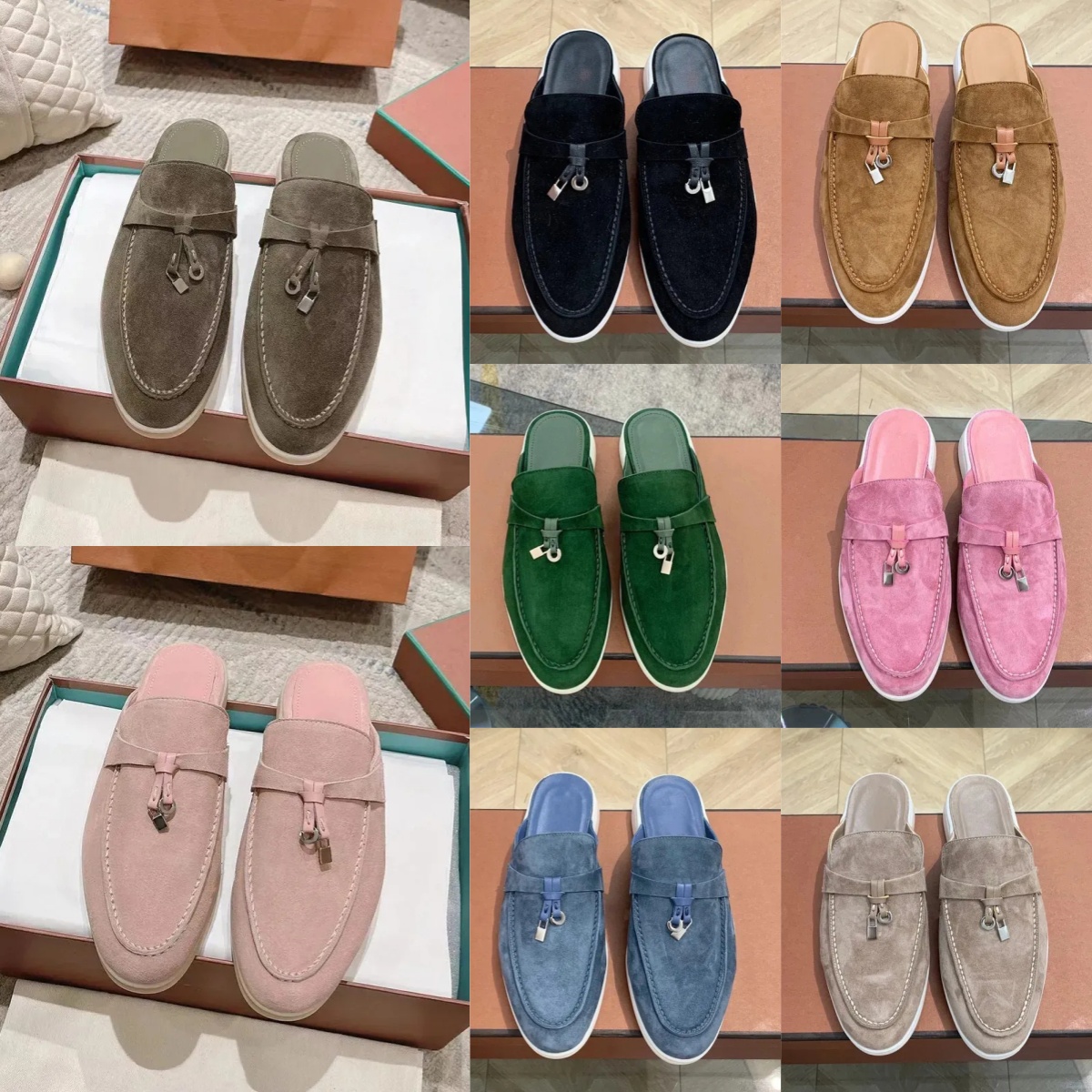 With box Designer Loafers Mens Womens Slip-on Summer flat Sandals women casual shoe Soft Leather Lightweight Loafer Fashion Gentleman Trainers Eur36