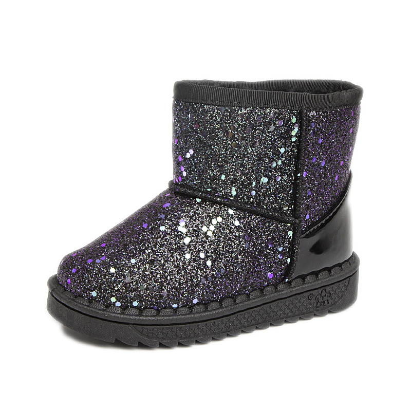 2026 Winter Hot Children's Designer Glitter Snow Boots Keep Warm Waterproof and Anti Slip Short Boots for Girls