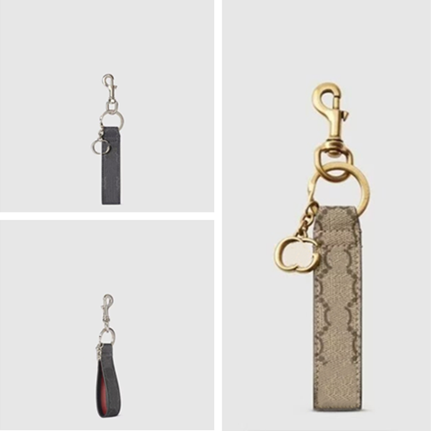 Fashion Black Leather Keychains Women bag charm Upscale Leather Pet dog Key chains Luxury Brand Designer Keychains Car Key Rings Perfect Christmas G