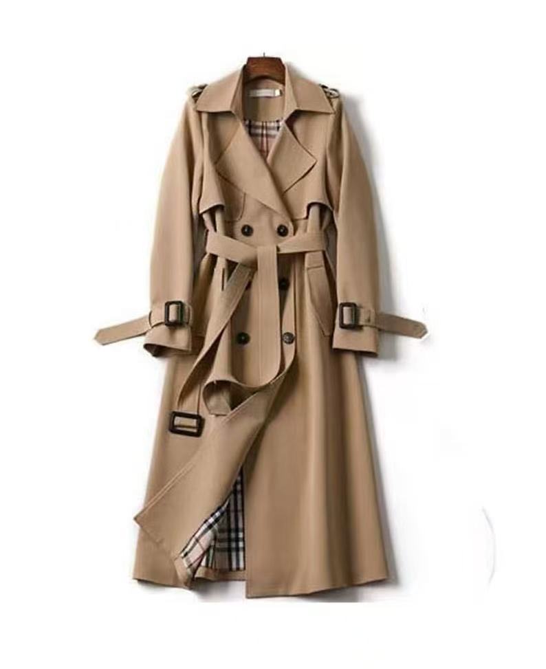 Trench coat, medium to long length, 2026 spring/autumn new style, Korean version, large size, perfect for petite people, trendy British style coat,