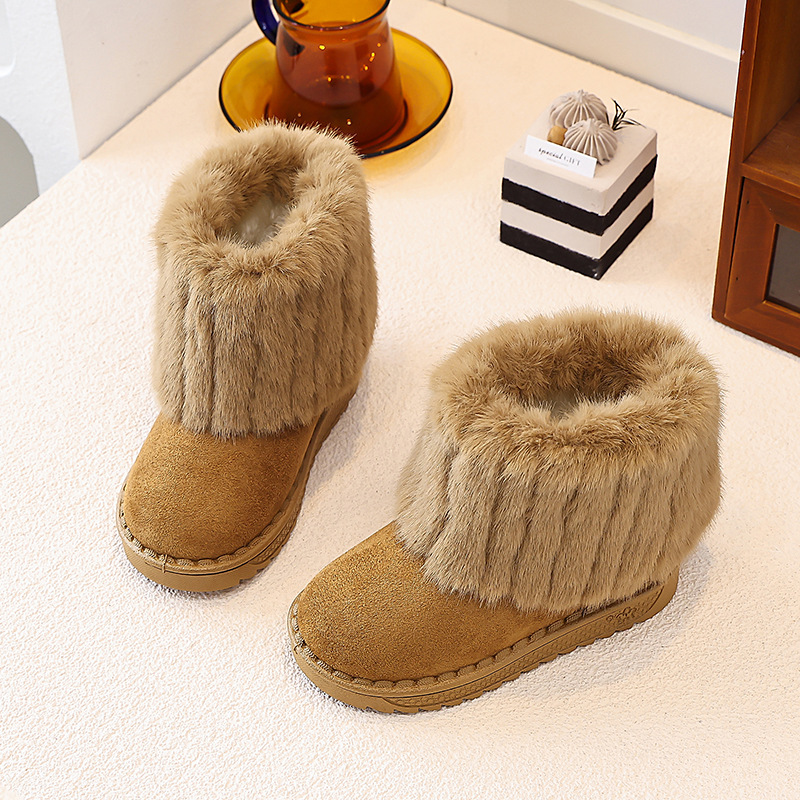 2026 Winter New Children's Designer Fashion Snow Boots Keep Warm Outdoor Waterproof and Anti Slip Short Boots for Girls and Boys