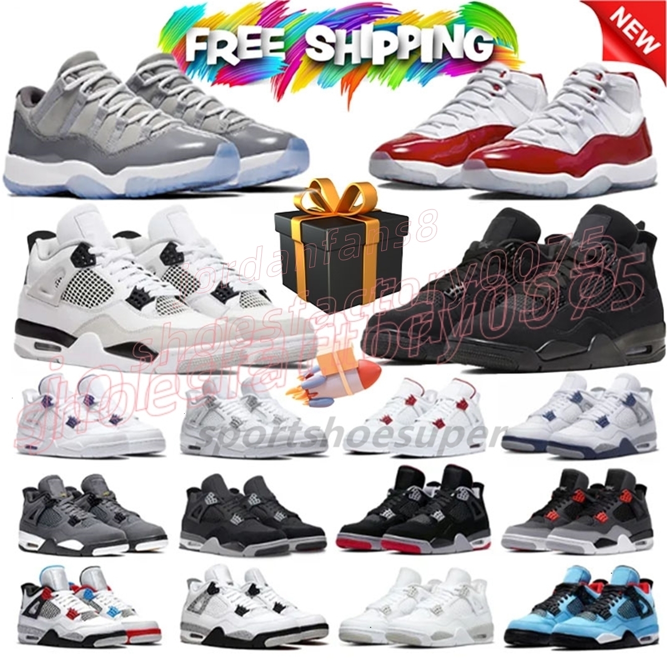 3 1 4 11 Men Women Basketball Shoes 4s Mens Sport Black Cat Black Sail Olive Fire Red Grey 11s High Low Top Womens Sneakers S