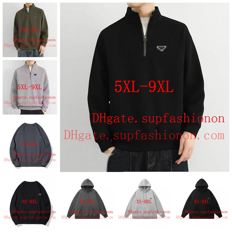 Fat Mens sweater Designer men quarter zip Dress sweaters 3D Leather Label sew uomo Fashion Women mens loose oversized sweatershirts hoodies 5xl 6xl