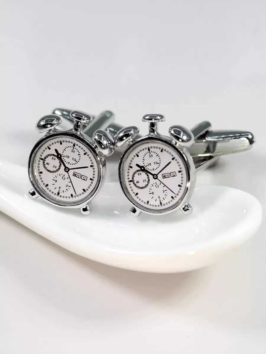 Fashionable and Popular Men Clock Design Cufflink Copper for Jewelry Gift and for a Stylish Look H260822
