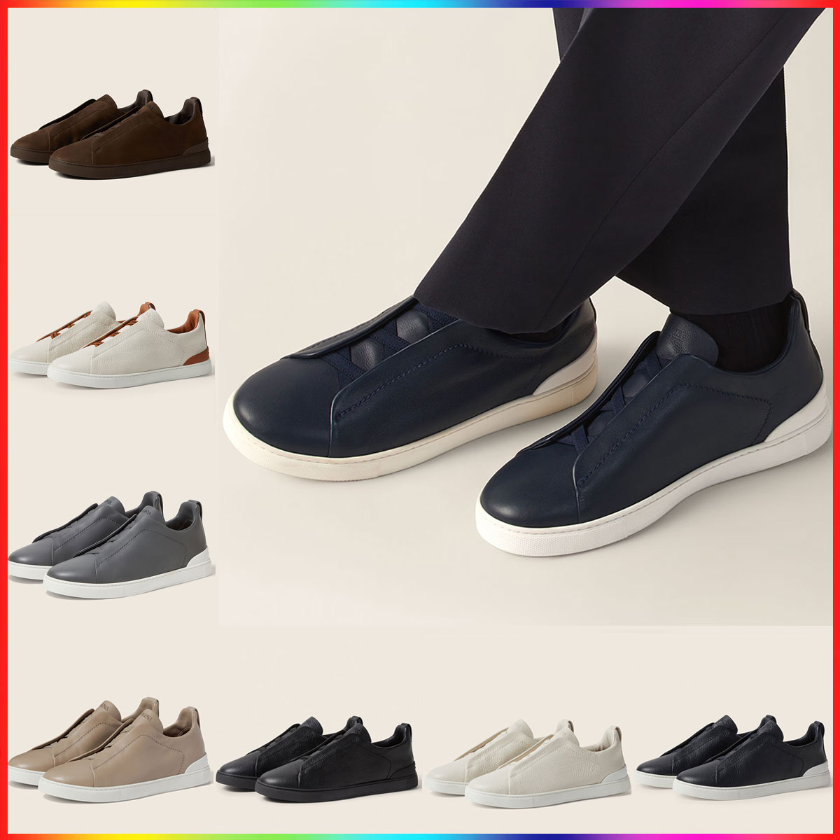 TRIPLE STITCH SECONDSKIN sneaker Designer Run for man Luxury men Suede cowhide leather Casual shoe trainer athletic outdoor football golf flat shoes