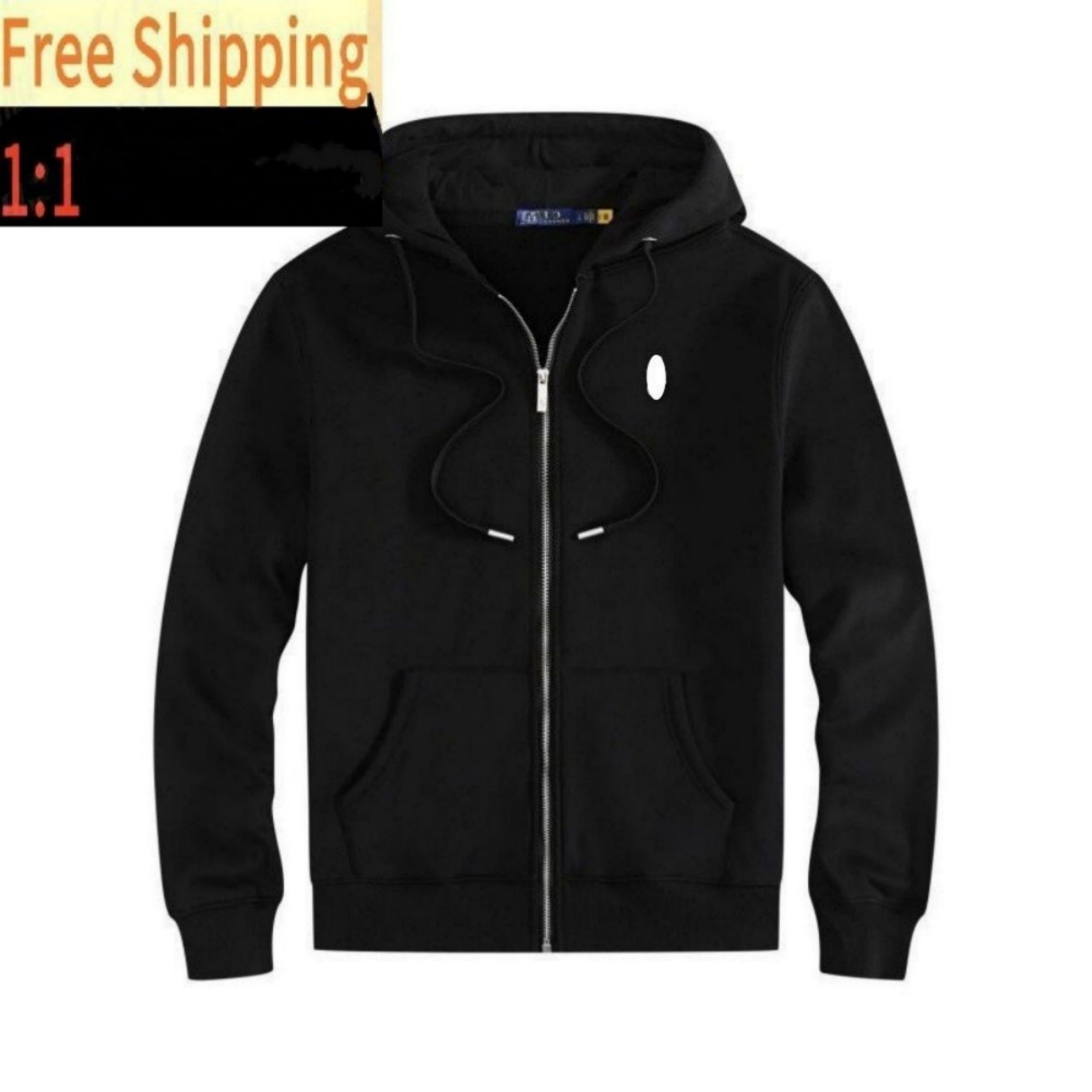 2026 New Style Sweater for Men - Spring/Autumn Edition - Embroidered Hose Pattern - Filled Down Hooded Pullover - Big Horse Men's Polo Jacket