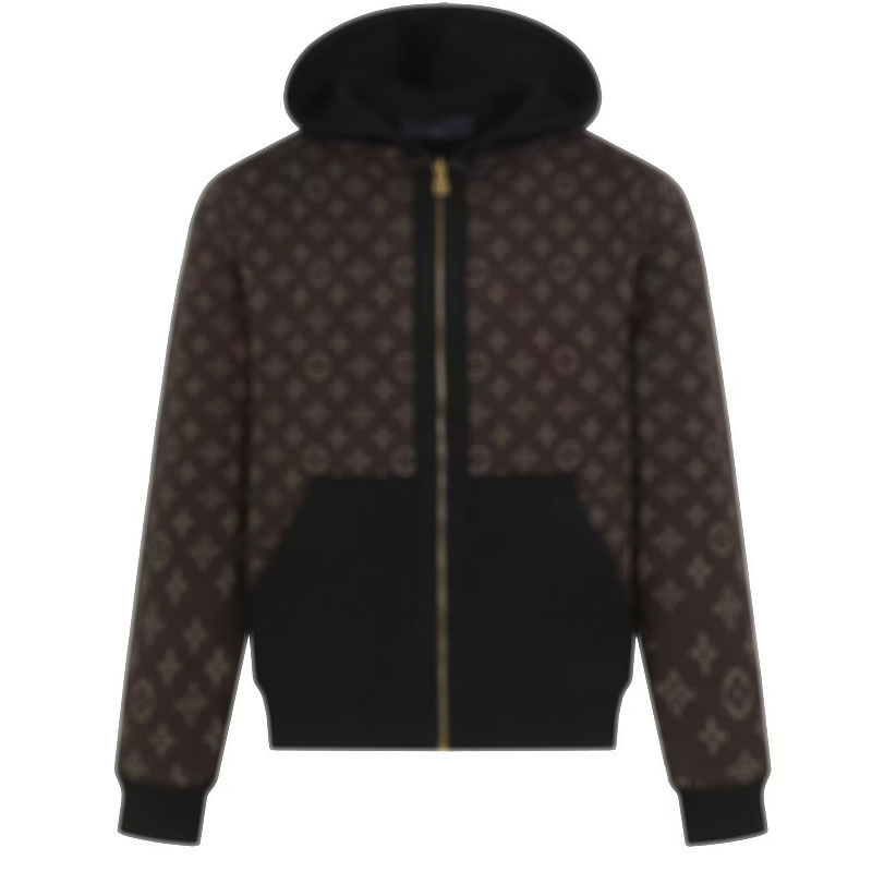 The designer's new unisex reversible hoodie jacket features a full print design with letter embroidery - it's a high-quality jacket.