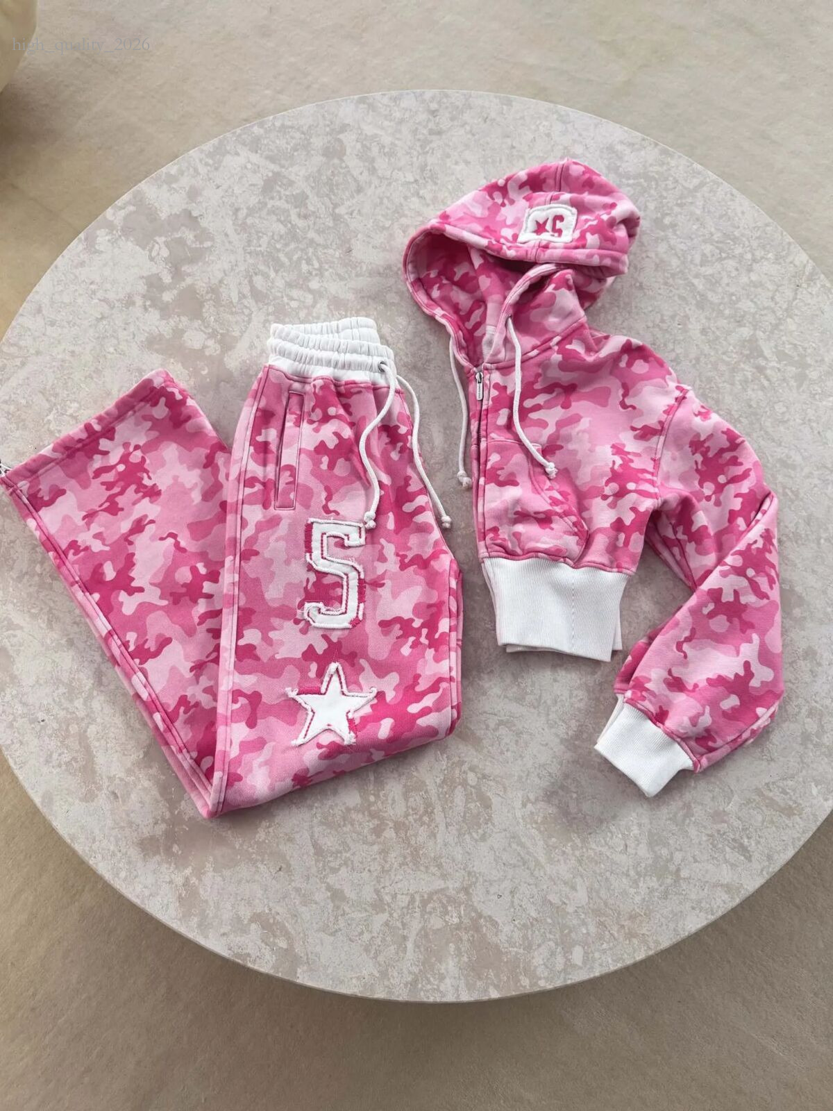 High Quality Hidden Cult Hoodie Set Women Winter Outfit Suit Classic Zip Hide Cult Hoodies Inca Pale Yellow Low Rise Pants Soft Knit Fashion Sweatsh