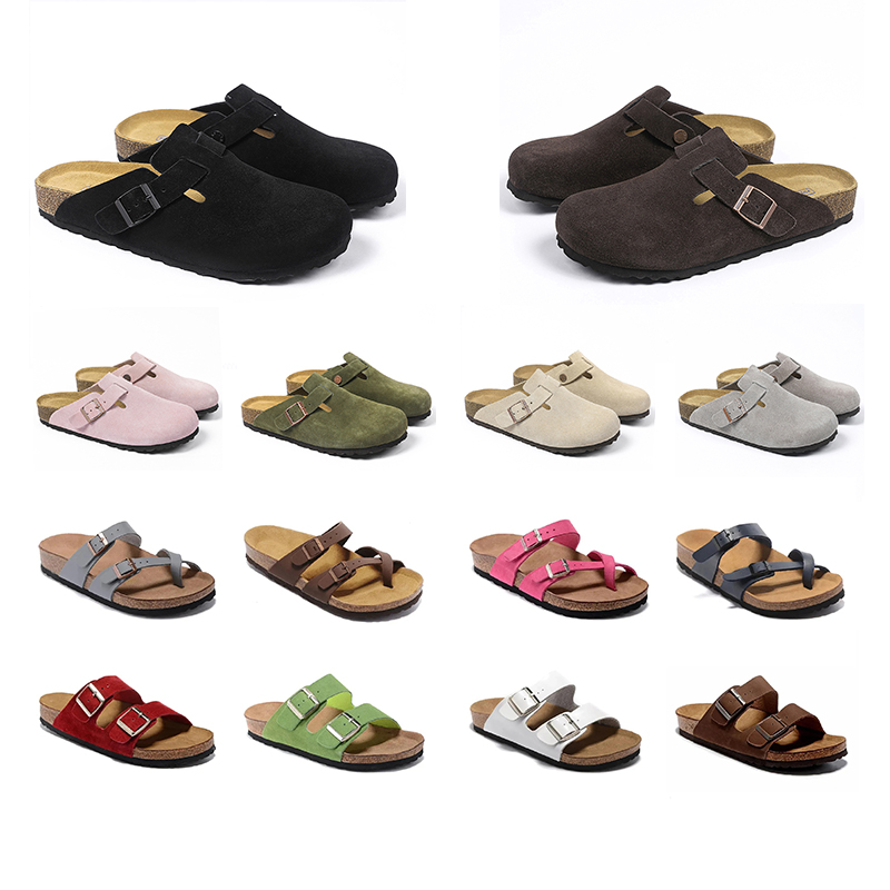 Designer slippers for men women Beach Pool Shower Summer Sandals clogs suede snake leather slipper Anti slip warm buckle strap sandal black grey bro