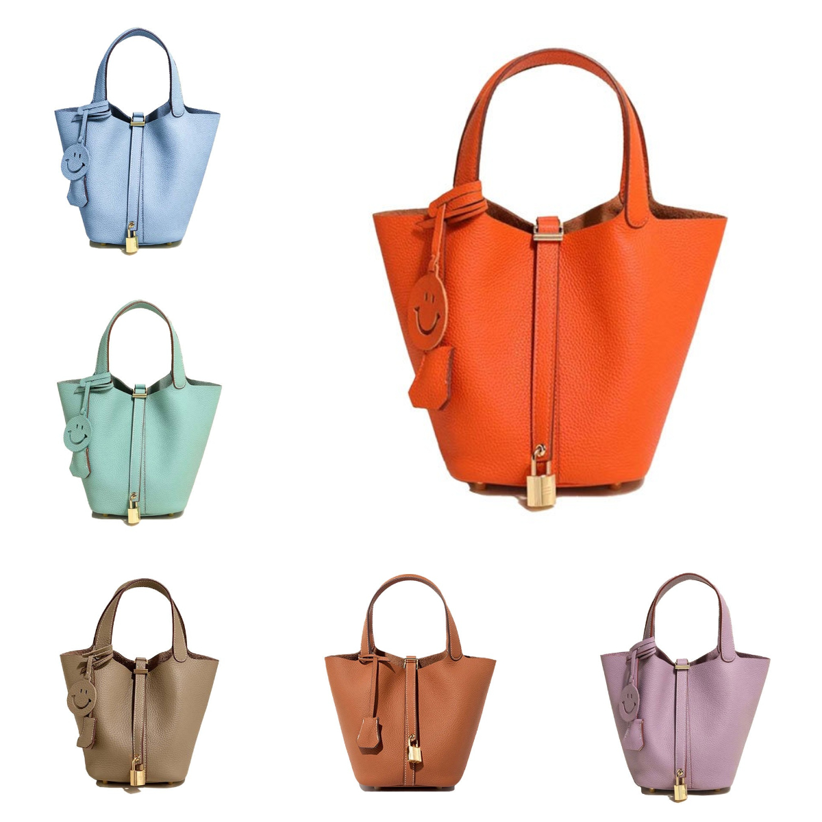 Designer 18cm Bucket Bag With Lock Key Luxury Handbags Shoulder Bags Womens Clutch Crossbody Tote Bag Fashion Travel Shopping Bags