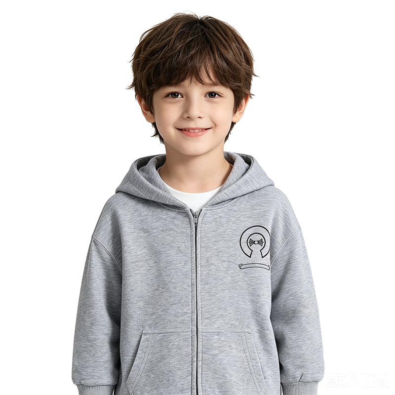 Zip Up Hoodie Long Sleeve Pullover Tops Soft Warm Casual Loose Fit Boys Kids Sweatshirt Crew Neck Hooded Girls Daily Wear Outerwear For Children