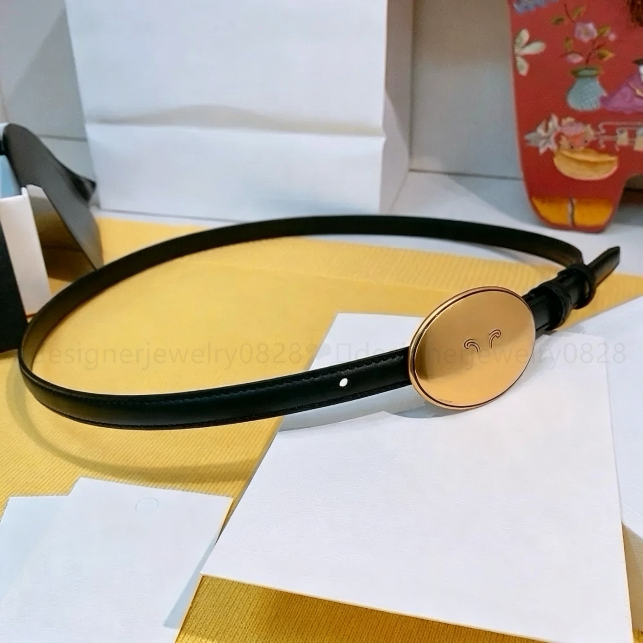 belts designer women width 13mm Luxury 12A Thin New Fashion Oval buckle belt hight quality genuine leather belt Matching pants skirts with box gifts