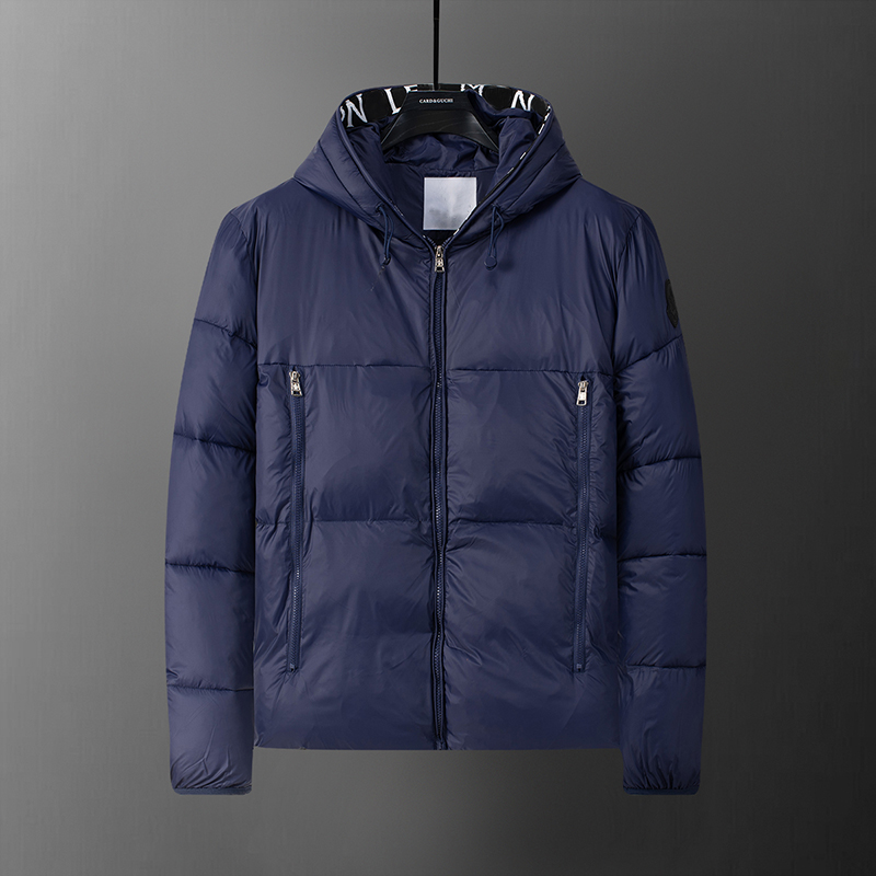Men's Lightweight Down Jacket with Knit Collar - Winter Designer Puffer Parka