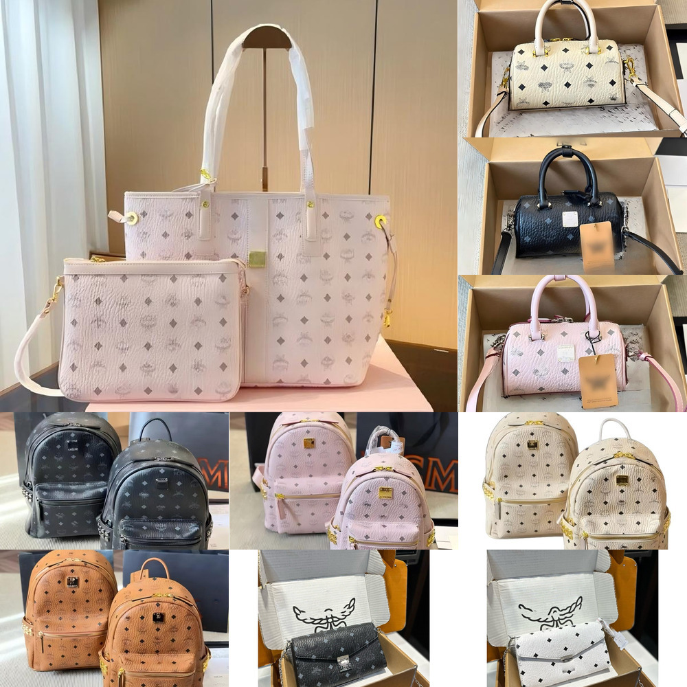 Designer Women Vintage Monogram Print Handbag Leather Rivet Backpack Tote Bag With Pouch Mini Boston Purse Chain Flap Crossbody Shoulder 2026 Best S