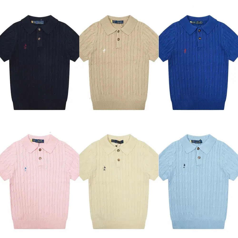 Men's Polo Shirt Designer collared Mens High Quality Pony Logo Embroidered Short Sleeve Knitwear Sweater Horse Logo Unisex Polo Shirt Knitted T