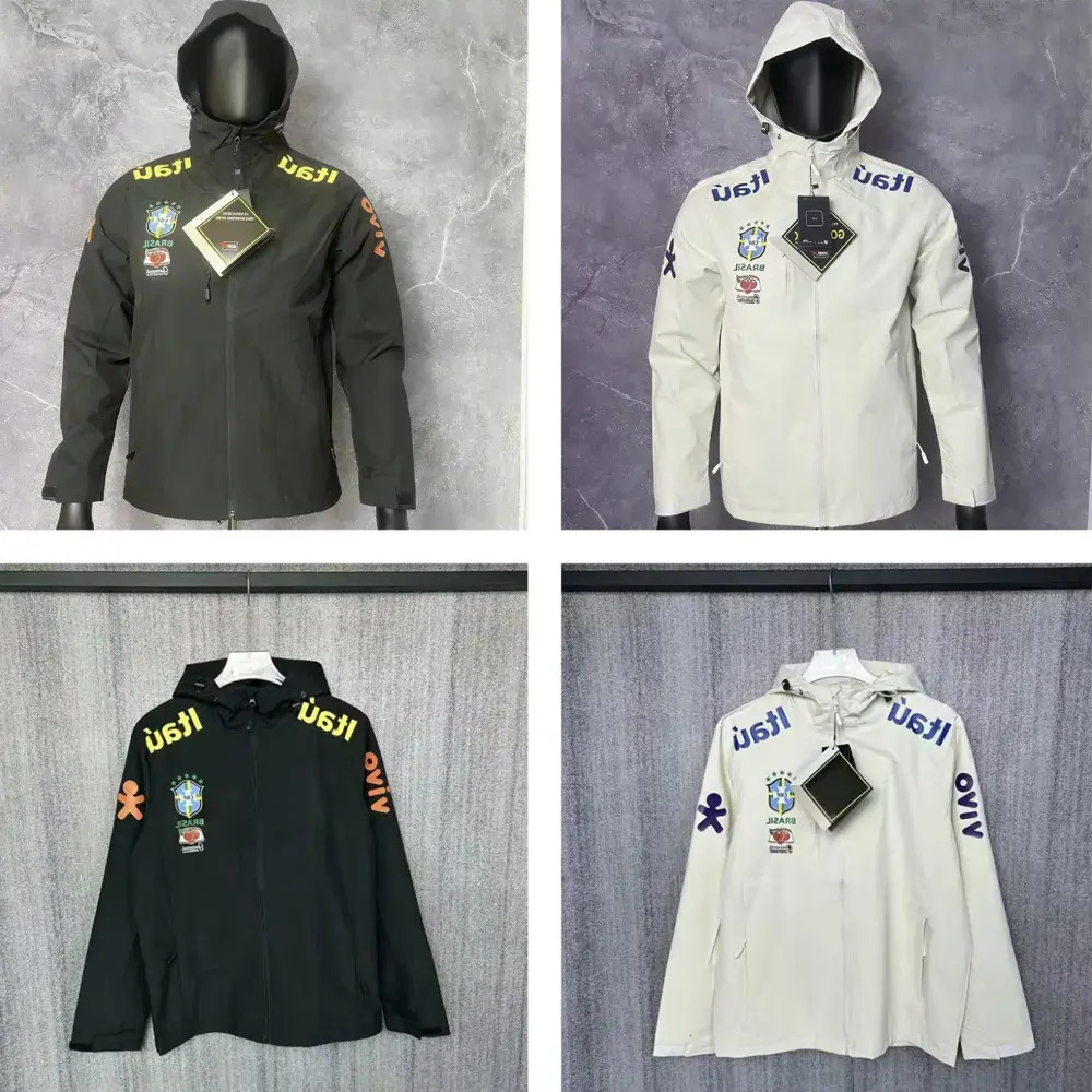 Men outerwear Short Jacket 2026 Designer Football Men's Brazilian Club Training Jacket High Quality Hooded Windbreaker Unisex Sports Outdoors C