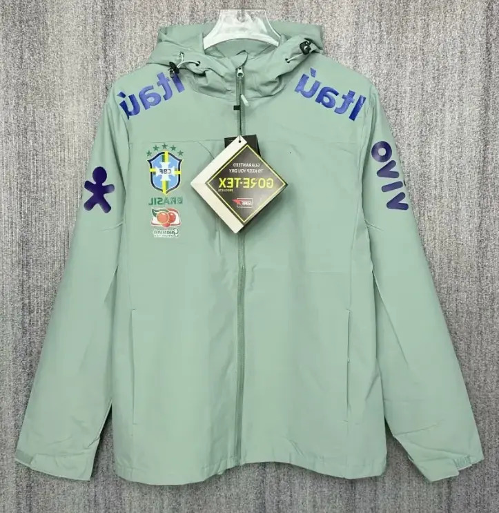 Men Short Jacket Hot Sale Designer Football Men's Brazilian Club Training Jacket High Quality Hooded outerwear Windbreaker Unisex Sports Outdoo