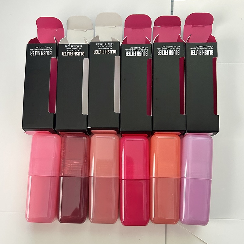 Brand Blush Filter Soft Glow Liquid Blush 4.5ml Natural Long Lasting Face Blush 6 Colors Cotton Candy Ube Peach Sorbet Strawberry Watermelon