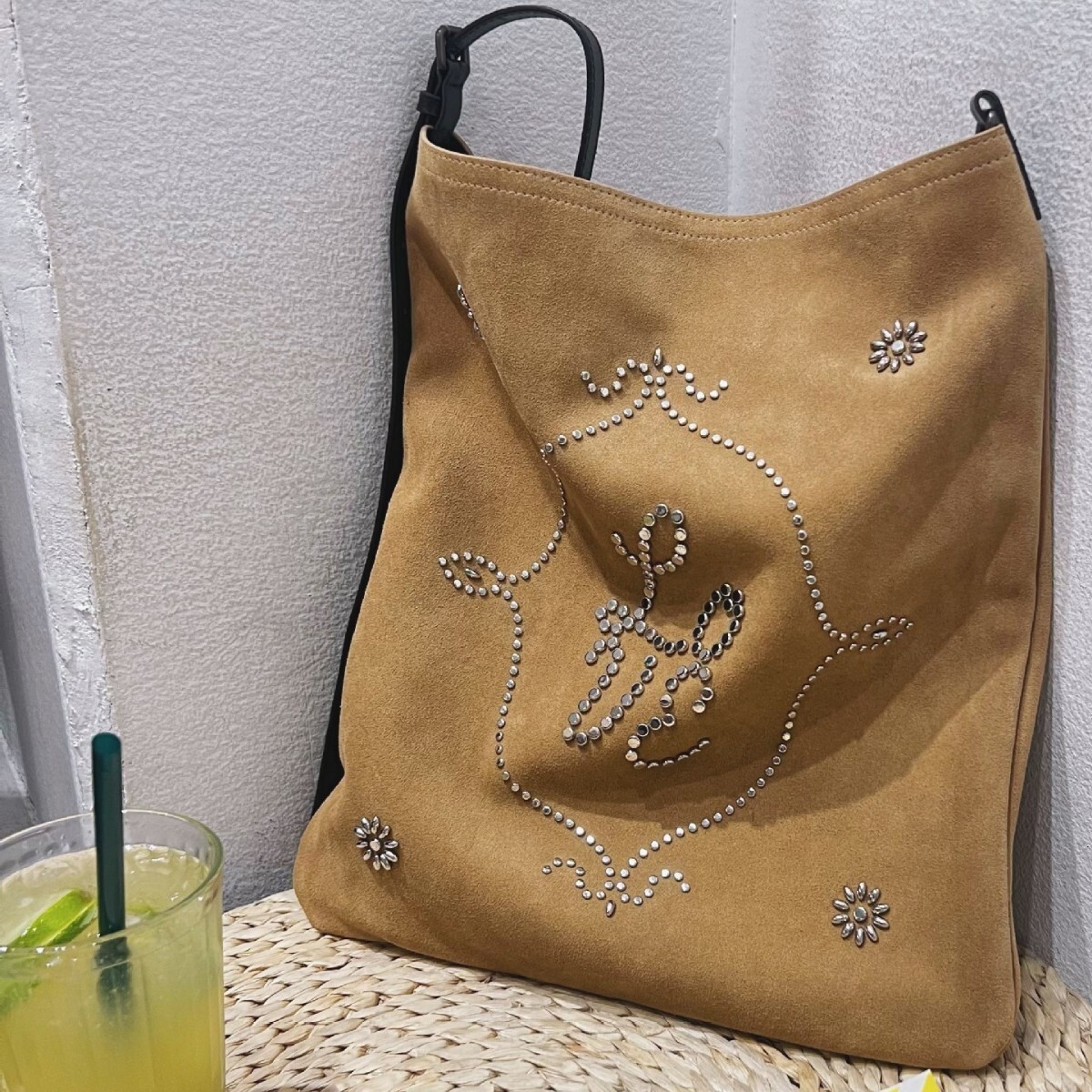 Luxury Vintage Designer Bag Suede Tote Spring Summer New Underarm With Rhinestones Single Shoulder Nubuck Leather Women S Large Capacity Crossbody B
