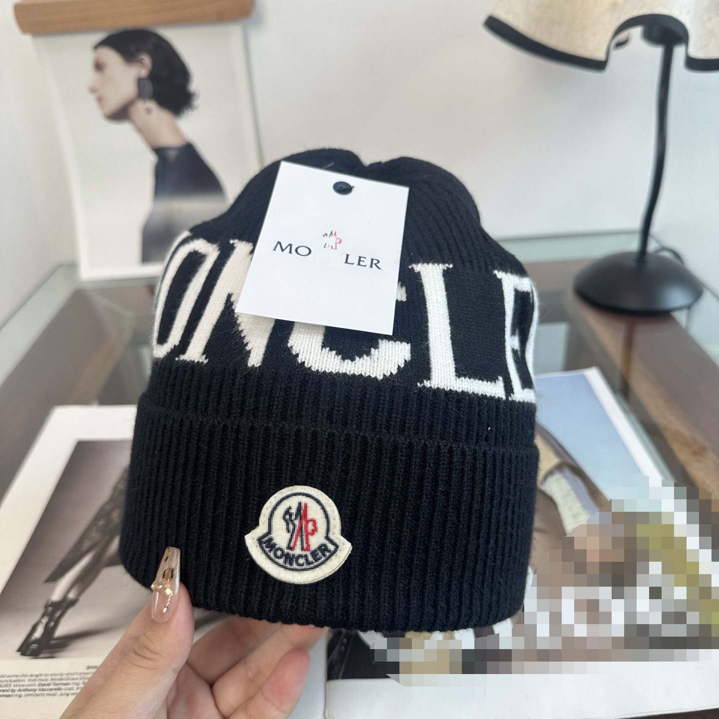 Luxurious Mnclairity Beanie - Designer Jacquard Knit Cap, Women's Wool Hat, Winter Warm Hat, Men's Ski Hat
