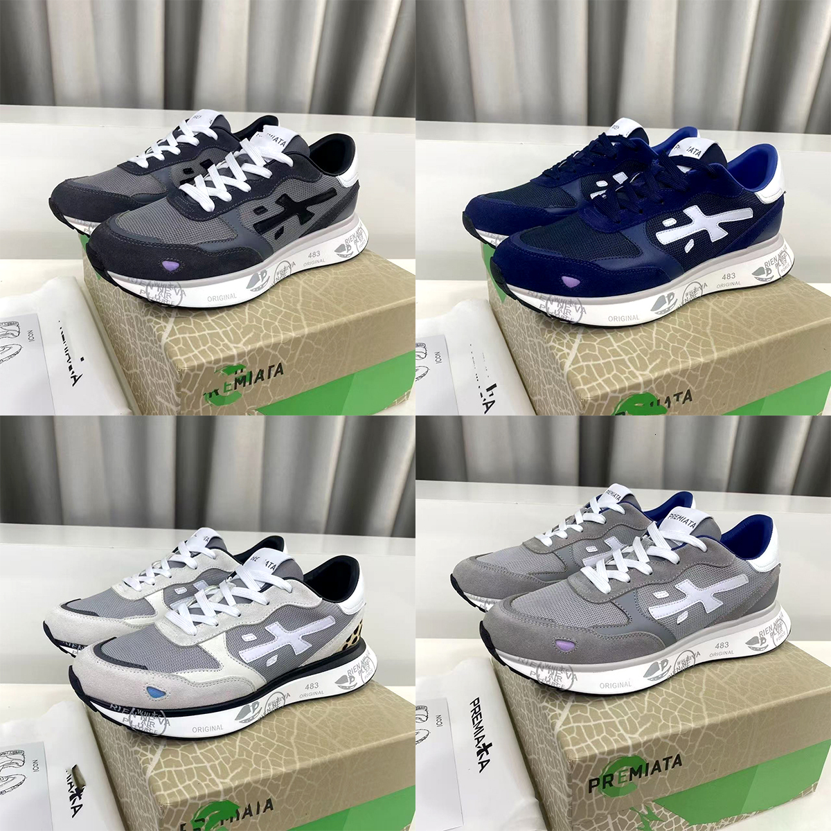 New Breathable Sneakers run Premiata trainer Top quality gym Men's luxury Summer basketball Soft low tennis casual shoes Designer loafers Suede