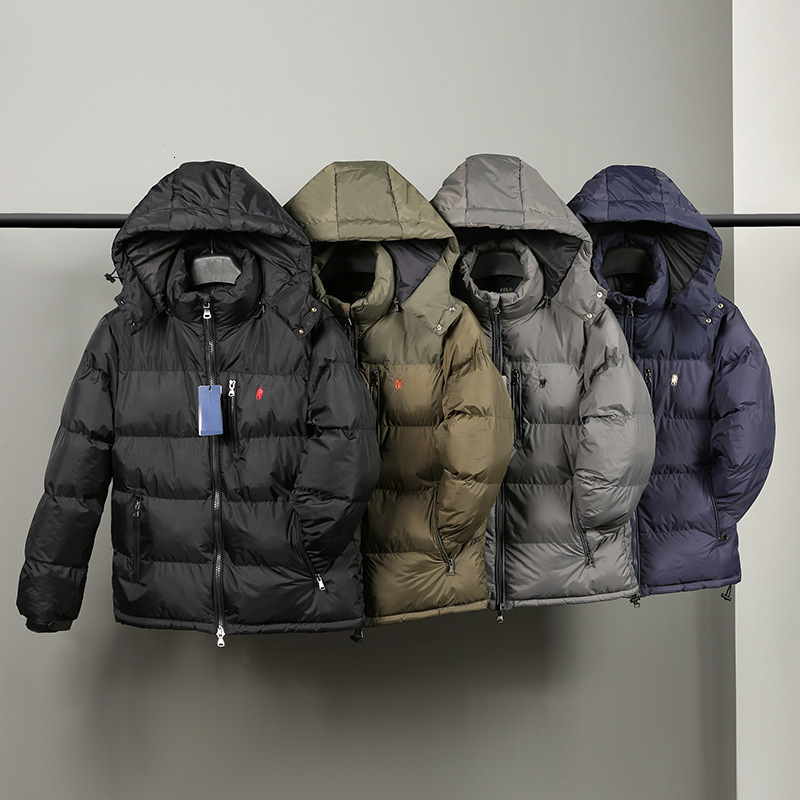 Polo Ralphwomen Winter Jacket Designer Doudoune Ralphlaue Windbreaker Pony Embroidery Hooded Detachable Windproof Unisex Warm Cotton Jacket Kids Clo