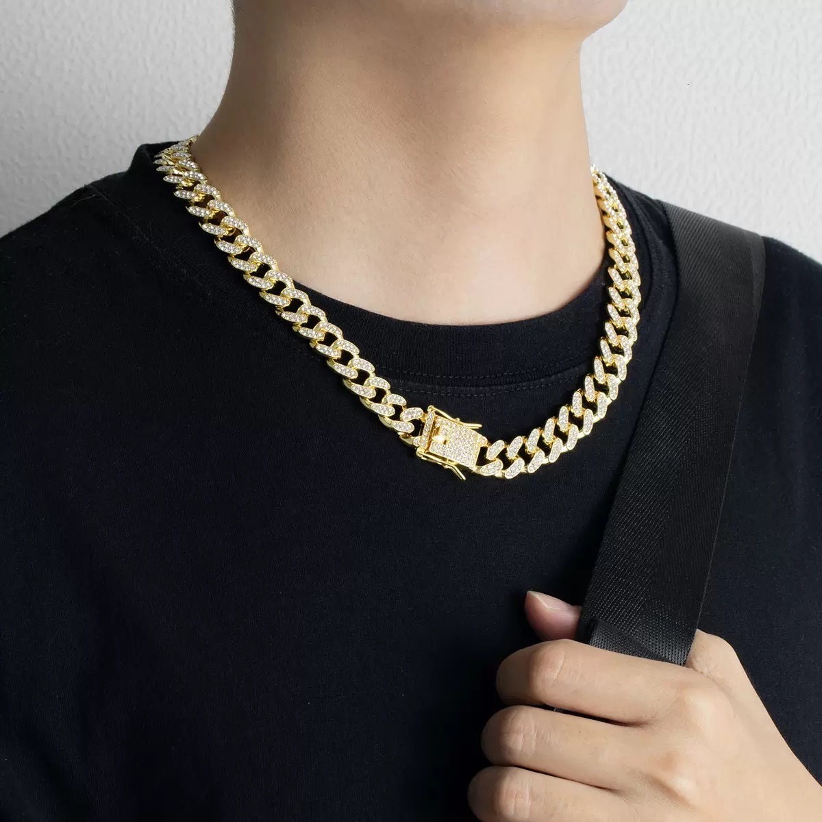 S925 Sterling Silver Full Moissanite Cuban Link Chain Iced Out Men Hip Hop Necklace