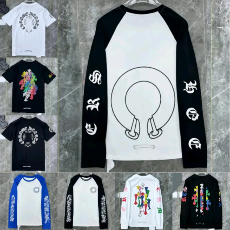 Shirts Heartlys Men Designer Chomely Long Sleeve Y2k Clothes Gothic Punk Crosses Puzzle Graphic Tee Hip Hop Streetwear Retro Sanskrit Printed Short