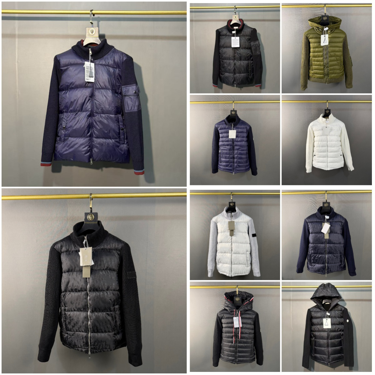 mens designer puffer jacket Knitted long sleeve puffer jacket men fashion designer cardigan down jacket classic winter jacke herren