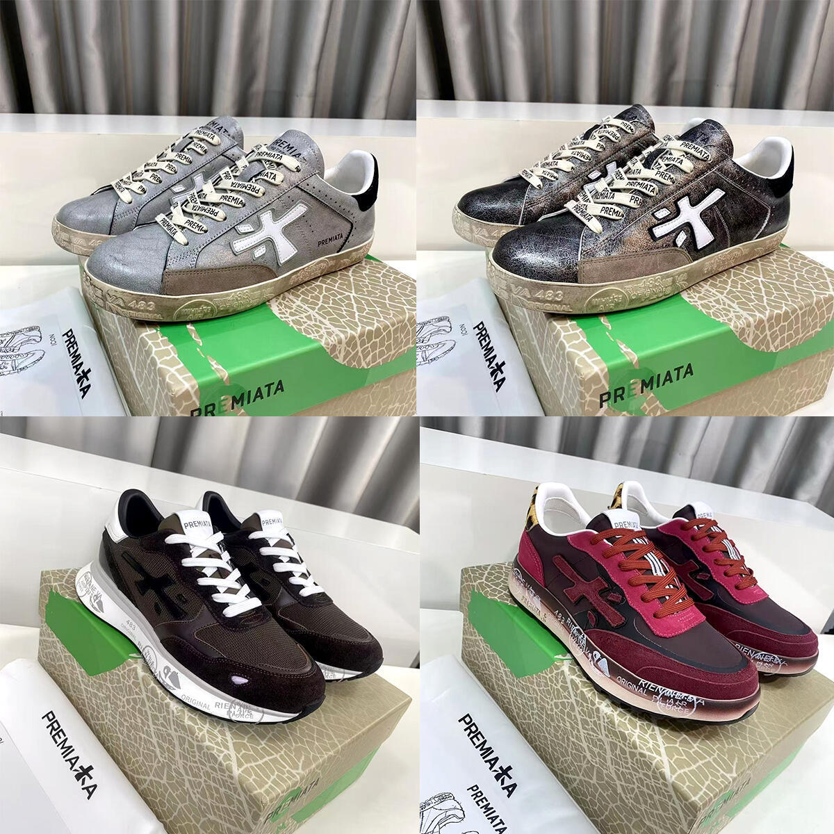 Premiata basketball Outdoor travel womens tennis Fashion casual shoe run luxurys Designer trainer vintage Genuine Leather 10a golf Suede sneakers pl