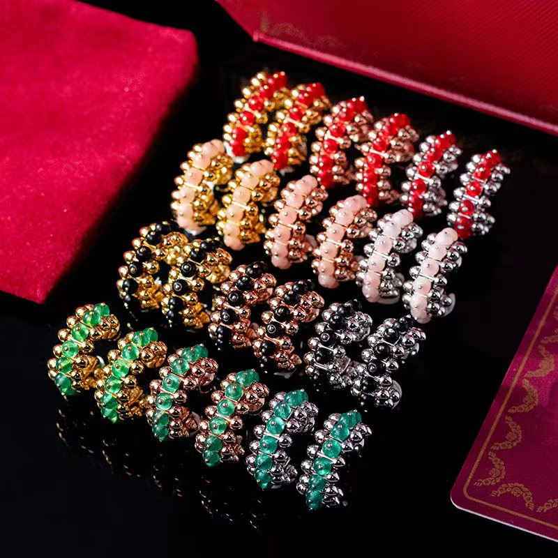 Fashion Colored Diamond Bullet Earrings 18k Gold Stainless Steel Women's New Designer Jewelry Earrings