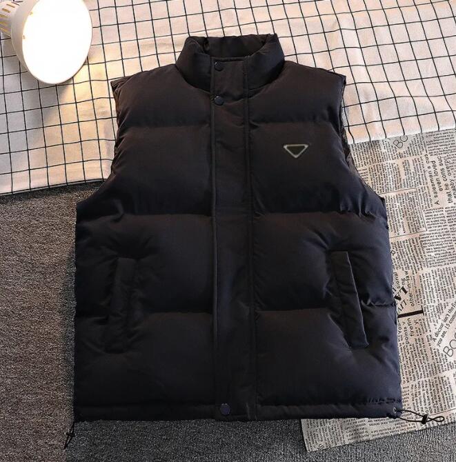 luxury Men's Down Vest Warm cotton puffer Jackets Winter Waterproof Zipper Designer Coat Autumn Stand-up Collar Casual Waistcoat Brand Clothing