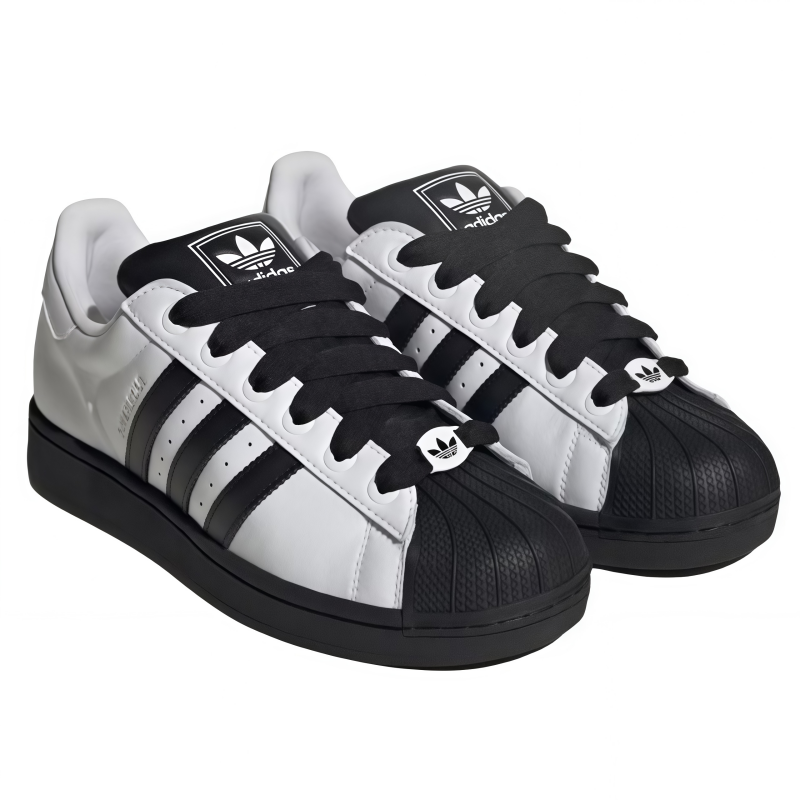 Designer shoes adidas Originals Superstar 2, soft, comfortable and versatile sneakers, unisex, white and black