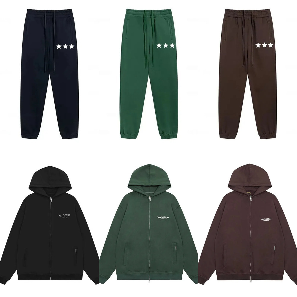 Men's Hoodies Solid Color Zip Up Loose Hoodie Unisex Casual Daily High Street Oversized Hooded Jacket For Men Women