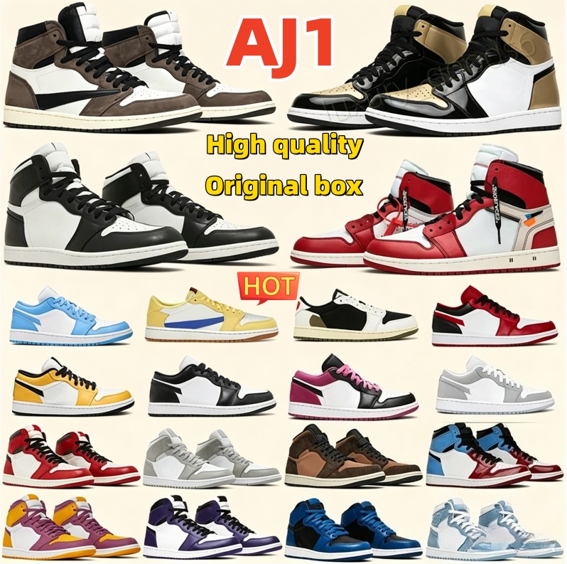 Designer Low 1s basketball shoes Mens Womens 1 OG Triple Black White Shadow University Blue UNC Bred Toe Light Smoky Grey Outdoor sneakers 36-47
