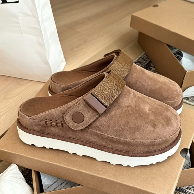 Designer Goldenstar Cozy Clog Slippers Clogs Fur Hi Slides Dad Sandal Golden star Beach Women Men Tazz Tasman Fall Driftwood Chestnut Winter Size 35