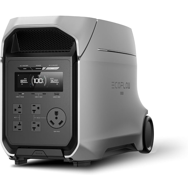 LATEST Delta 3 Ultra Portable Power Station, 3072Wh LiFePO4 Battery, 3600W (Surge 7200W) Output Home Power, Solar Generator for Home Use, Camping