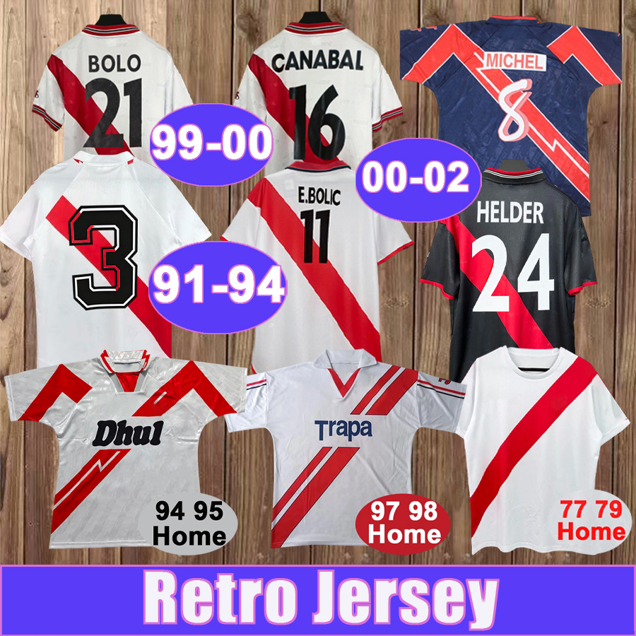 2001 2002 Rayo Vallecano Mens Retro Soccer Jerseys 1977 1998 ARTEAGA E.BOLIC MICHEL Home White Red Football Shirt Short Sleeve Vintage Uniforms