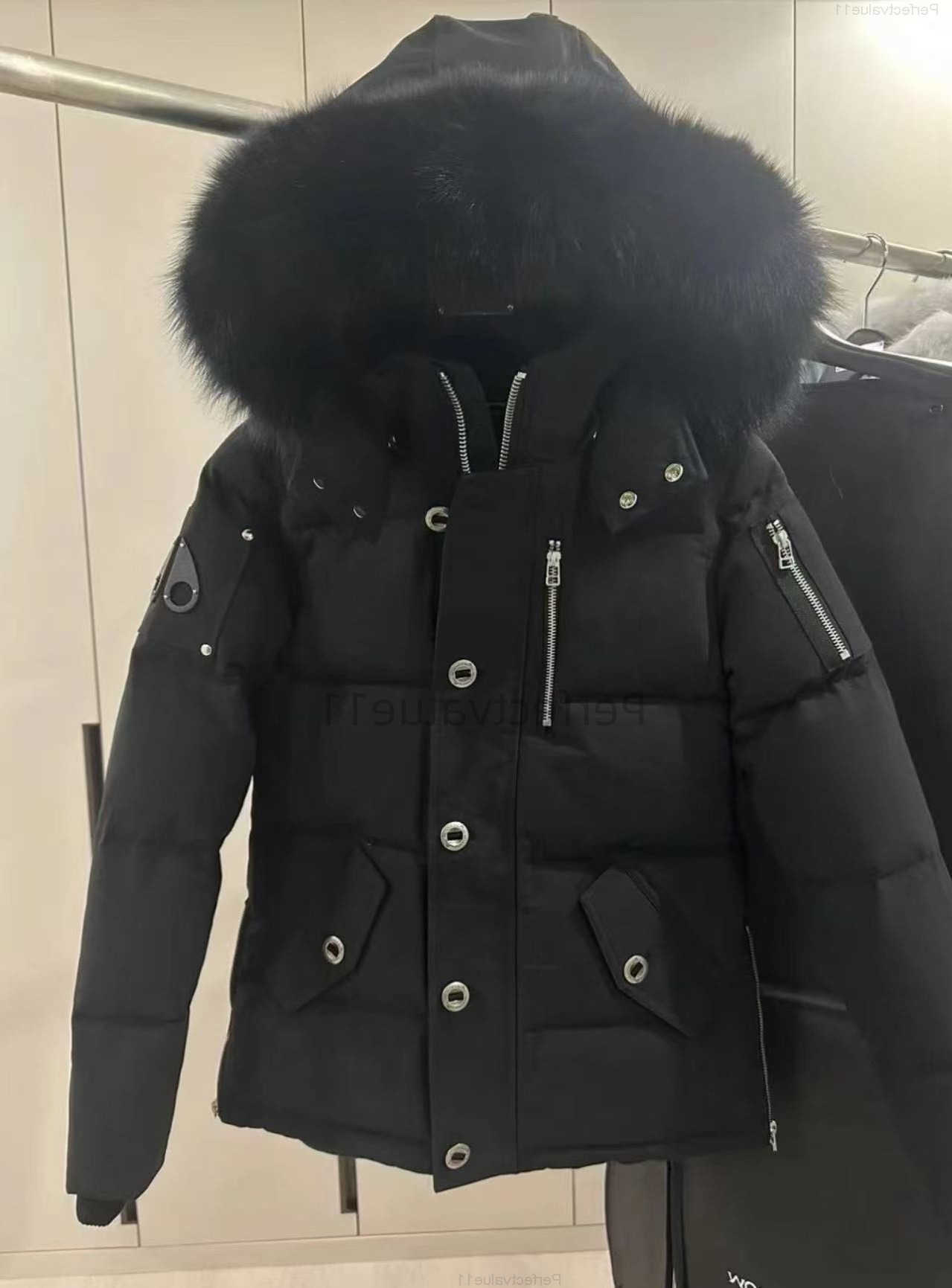 Down jacket mens fur collar parka winter waterproof white duck coat cloak fashion men and women couples moose casual version to keep warm BK8Z s-2xl