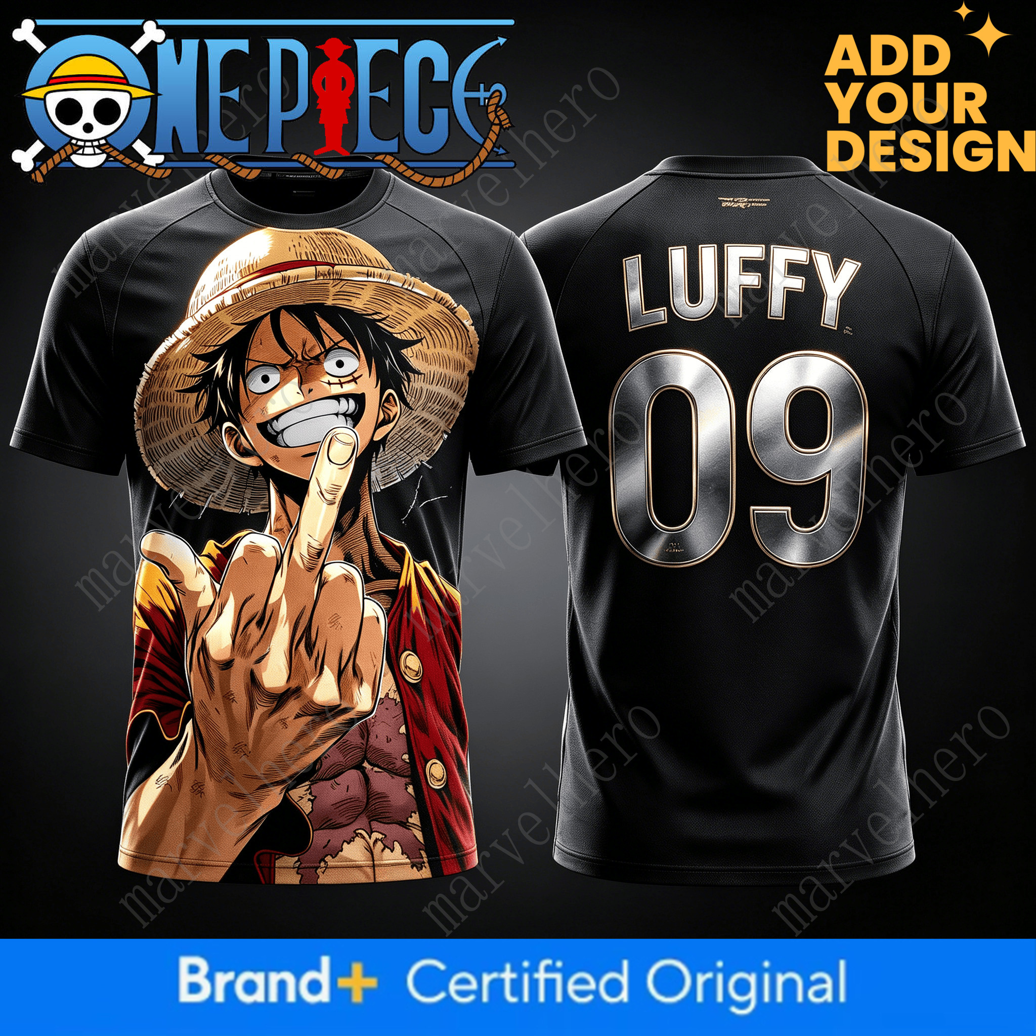 One Piece Monkey D. Luffy Spain National Team 3D Quick Dry T-Shirt for Men Women Kids Anime Football Fan Tee Outdoor Sportswear