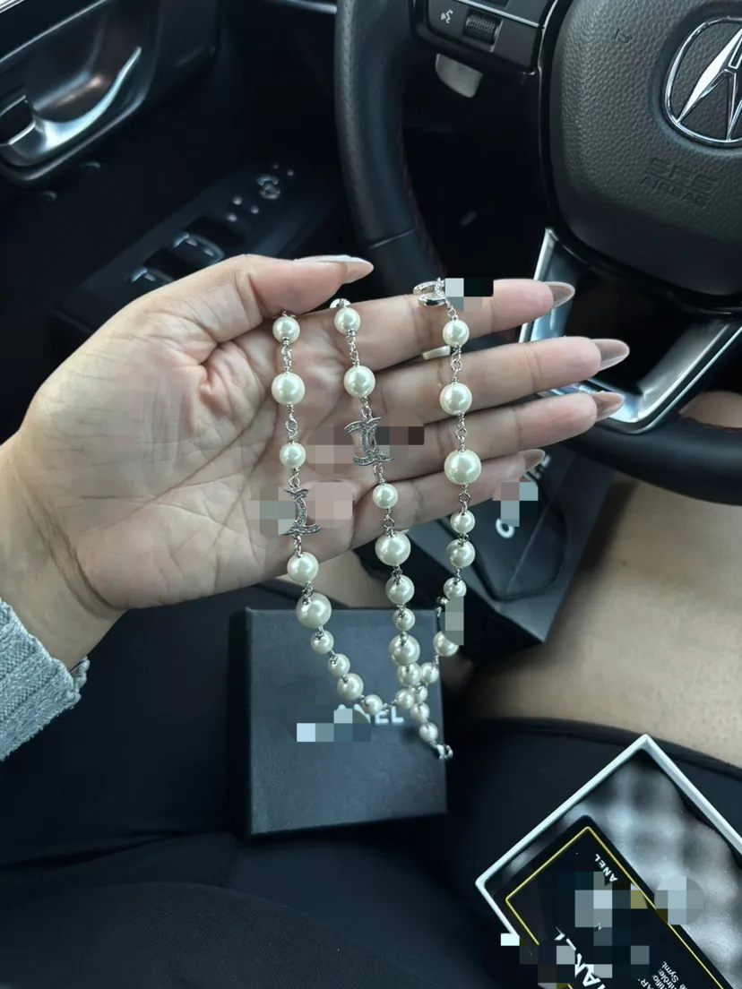 Designer de luxe argent pour femmes perle pull or Long collier cadeau de mode en gros colliers bijoux 27