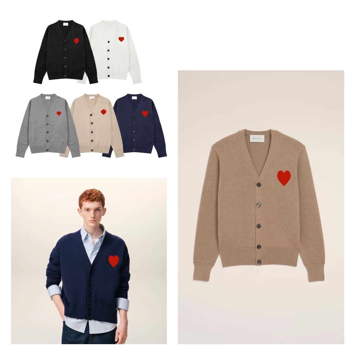 Designer Embroidery Logo Adult Young Men V-neck Cardigan Casual Buttons Sweaters Cotton Soft Warm Knitted Jacket Youth Teenager Juniors Boys Comfort