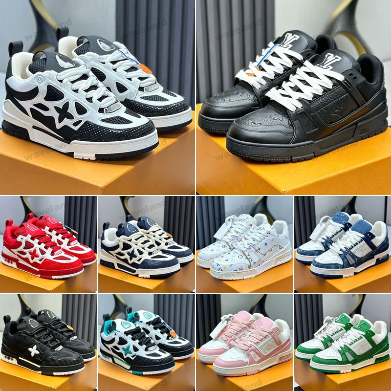 High Quality Designer Skates Sneakers Low Trainers Vintage Fashion Sneaker Low Top Sport Shoes Luxury Platform Casual Shoes For Men Women Cowhide Up