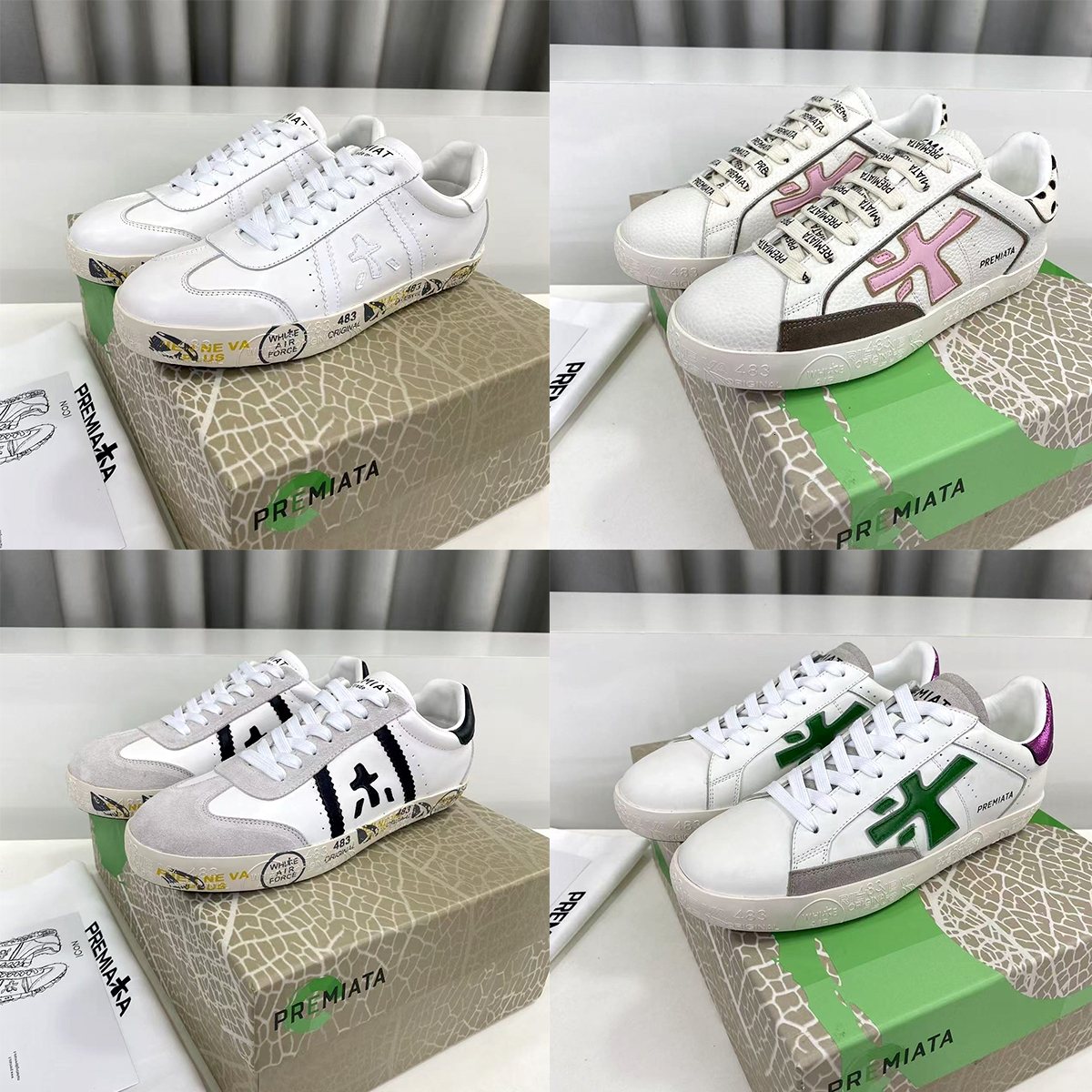 Designer sneakers Suede run Premiata platform shoe low top loafer women basketball tennis luxurys 10a+quality Genuine Leather white casual Outdoor t