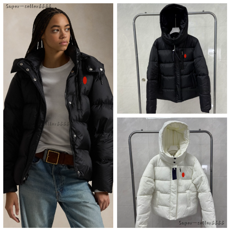 2026 Women Puffer Jackets POLO Designer Women Down Jacket Zipper Polos Embroidery Pony Winter New Hooded Coat Repellent Parkas Fashion Trendy Highen